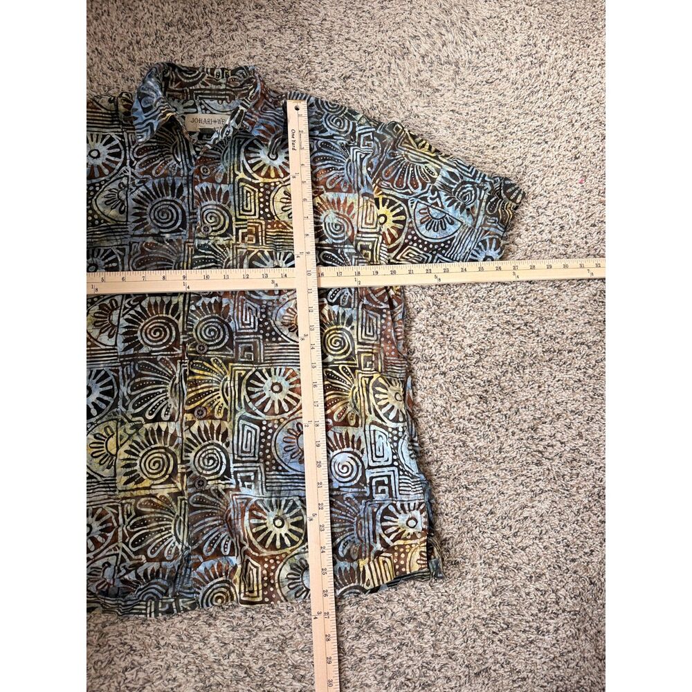 Johari West Batik Shirt | 100% Cotton Hand-Dyed Button Down | Size M - Picture 6 of 6